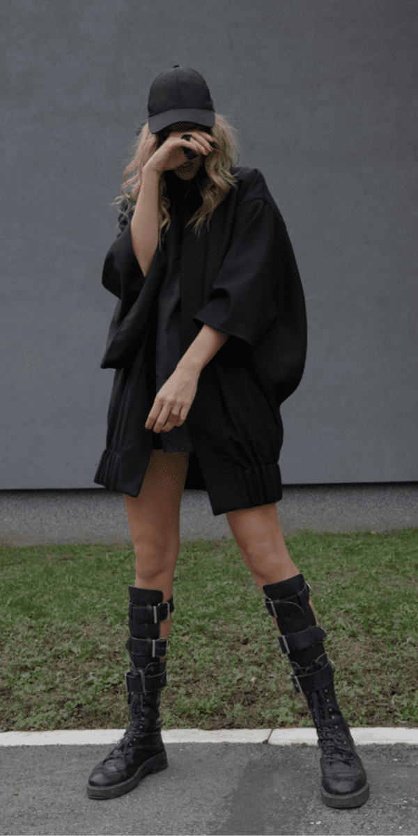 kimono jacket black long
